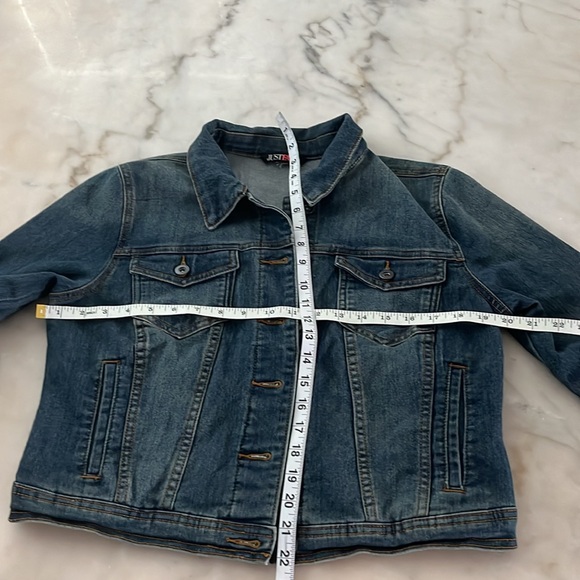 JUSTFAB MD Denim Blue Jean Jacket Sz M - Picture 3 of 15